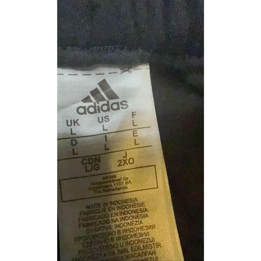 Adidas Mens Essential 3-Stripes Drawstring Track Pants Black White Size Large